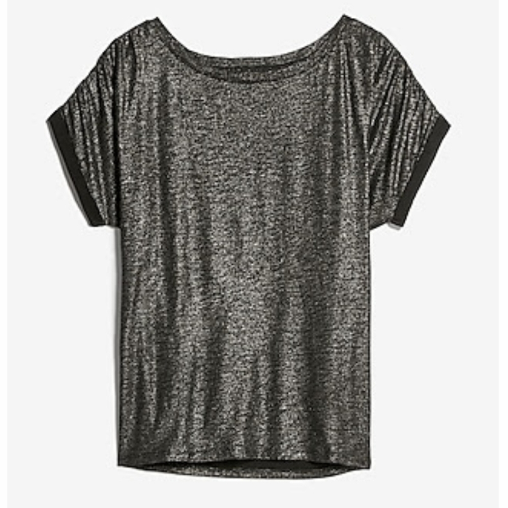 🏴CLOSING SALE🏴NWT Express Metallic Ruched Sleeve Top